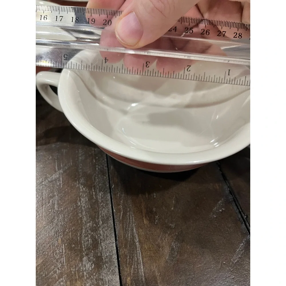 Vintage Homer Laughlin Best China Double Handle Soup Bowl Ivory Pink Set Of 6‎